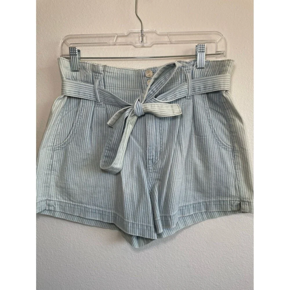 NWT American Eagle Mom Shorts - 6 Blue White Stripe Paperbag (FLAWED)
